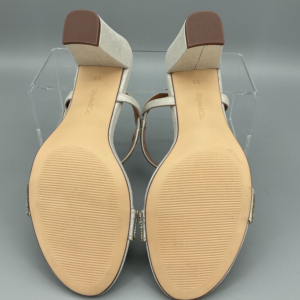 NEW Style & Co Women’s Bonitaa Embellished Slingback Sandals Silver Size 9.5M - Picture 8 of 10